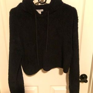 Black soft cropped hoodie